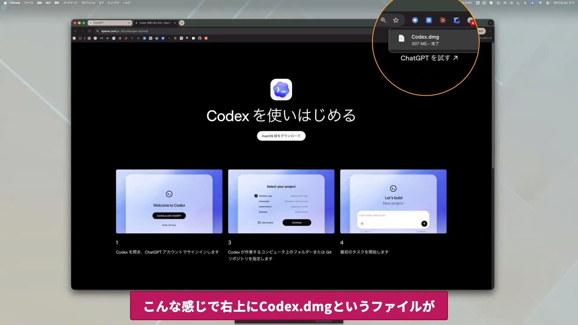 ステップ3: dmgファイルを開く
